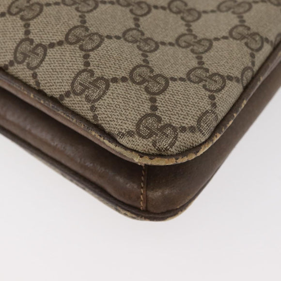 GUCCI GG Supreme Hand Bag PVC Beige Gold Auth 180212