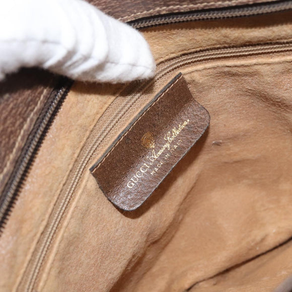 GUCCI GG Supreme Hand Bag PVC Beige Gold Auth 180212
