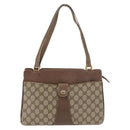 GUCCI GG Supreme Hand Bag PVC Beige Gold Auth 180212-13