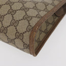 GUCCI GG Supreme Clutch Bag PVC Beige Gold 97 01 038 Auth 180213-14