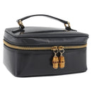GUCCI Bamboo Vanity Hand Bag Patent leather Gray Gold 032 1705 0151 Auth 180214-1