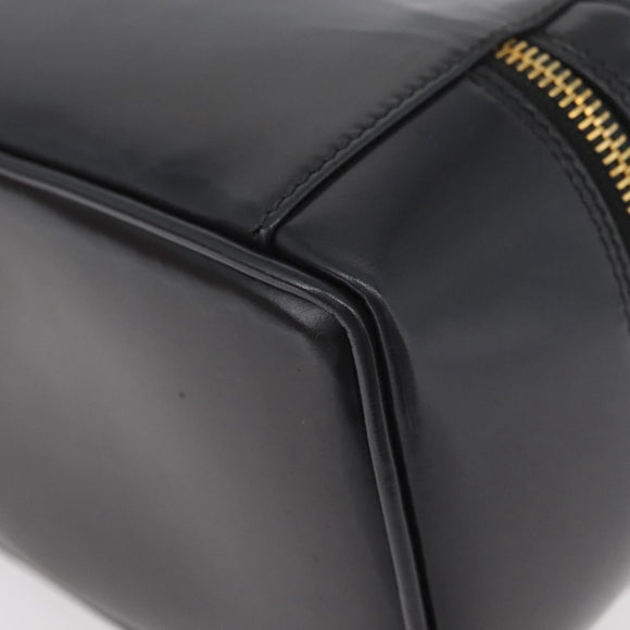 GUCCI Bamboo Vanity Hand Bag Patent leather Gray Gold 032 1705 0151 Auth 180214
