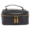 GUCCI Bamboo Vanity Hand Bag Patent leather Gray Gold 032 1705 0151 Auth 180214-2