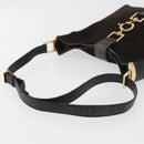 GUCCI Shoulder Bag Suede Brown Gold 001 4051 Auth 180216-7