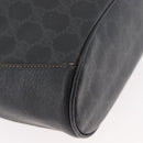 GUCCI GG Supreme Drawstring Web Sherry Line Bag PVC Black 41 02 034 Auth 180217-14