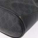 GUCCI GG Supreme Drawstring Web Sherry Line Bag PVC Black 41 02 034 Auth 180217-9