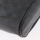 GUCCI GG Supreme Drawstring Web Sherry Line Bag PVC Black 41 02 034 Auth 180217-15