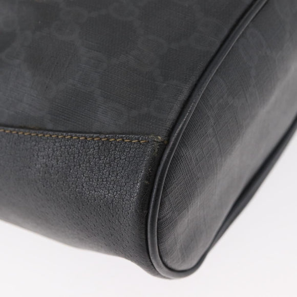 GUCCI GG Supreme Drawstring Web Sherry Line Bag PVC Black 41 02 034 Auth 180217