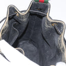 GUCCI GG Supreme Drawstring Web Sherry Line Bag PVC Black 41 02 034 Auth 180217-19