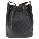 GUCCI GG Supreme Drawstring Web Sherry Line Bag PVC Black 41 02 034 Auth 180217-2