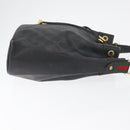 GUCCI GG Supreme Drawstring Web Sherry Line Bag PVC Black 41 02 034 Auth 180217-3