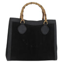 GUCCI Bamboo Tote Tas Suède Zwart Goud 002 2865 0260 Auth 180218-1