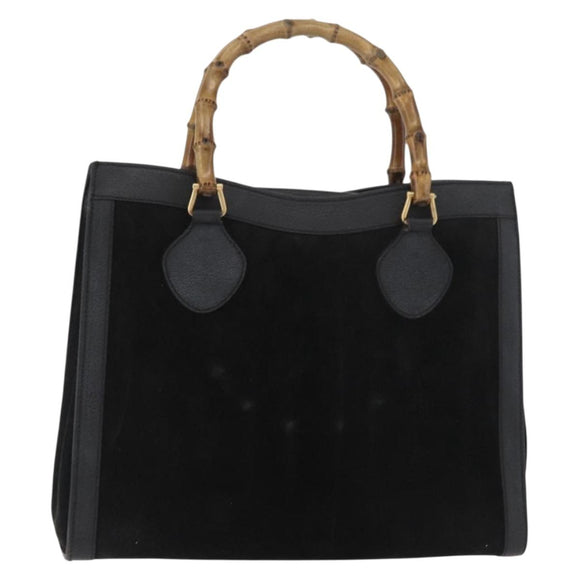 GUCCI Bamboo Tote Tas Suède Zwart Goud 002 2865 0260 Auth 180218