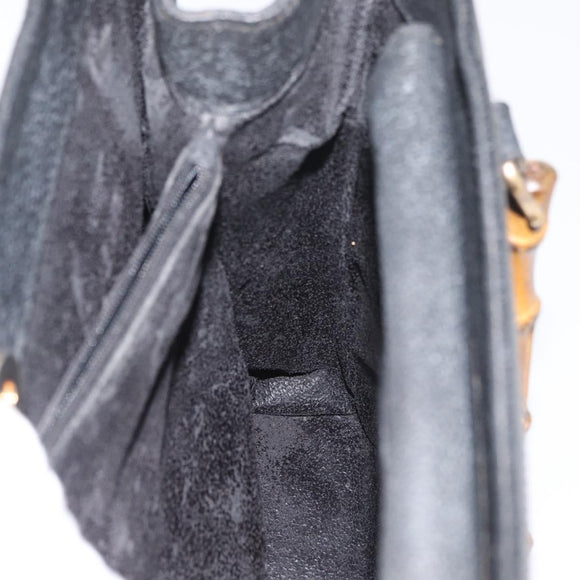 GUCCI Bamboo Tote Tas Suède Zwart Goud 002 2865 0260 Auth 180218