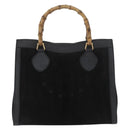 GUCCI Bamboo Tote Tas Suède Zwart Goud 002 2865 0260 Auth 180218-13
