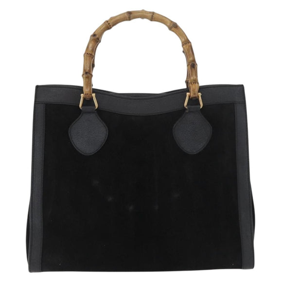 GUCCI Bamboo Tote Tas Suède Zwart Goud 002 2865 0260 Auth 180218
