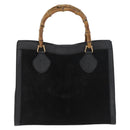 GUCCI Bamboo Tote Tas Suède Zwart Goud 002 2865 0260 Auth 180218-2