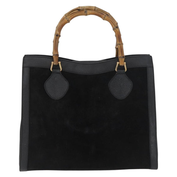 GUCCI Bamboo Tote Tas Suède Zwart Goud 002 2865 0260 Auth 180218