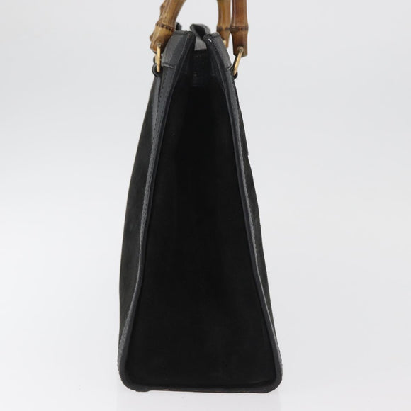 GUCCI Bamboo Tote Tas Suède Zwart Goud 002 2865 0260 Auth 180218