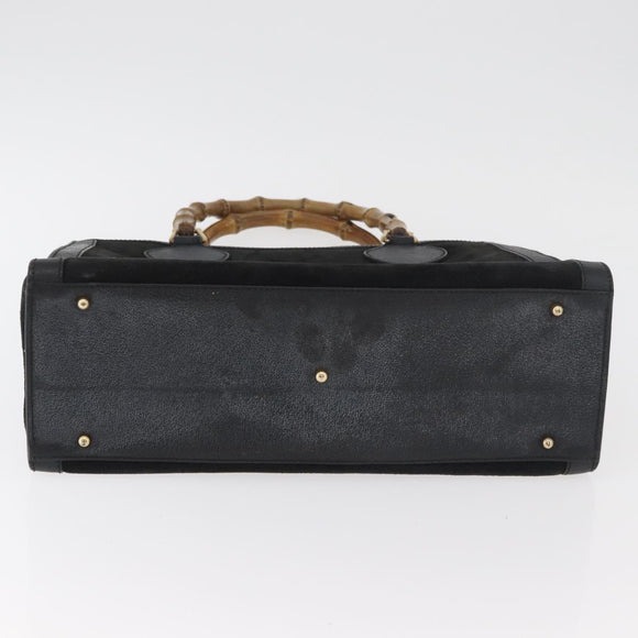 GUCCI Bamboo Tote Tas Suède Zwart Goud 002 2865 0260 Auth 180218