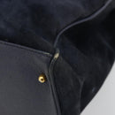 GUCCI Bamboo Tote Bag Suede Navy Gold 002 123 0322 Auth 180219-10