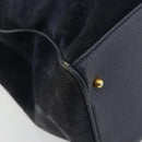 GUCCI Bamboo Tote Bag Suede Navy Gold 002 123 0322 Auth 180219-11