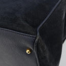 GUCCI Bamboo Tote Bag Suede Navy Gold 002 123 0322 Auth 180219-12