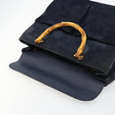 GUCCI Bamboo Tote Bag Suede Navy Gold 002 123 0322 Auth 180219-15