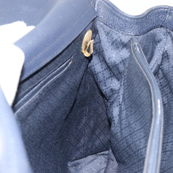 GUCCI Bamboo Tote Bag Suede Navy Gold 002 123 0322 Auth 180219