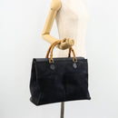 GUCCI Bamboo Tote Bag Suede Navy Gold 002 123 0322 Auth 180219-27