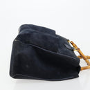 GUCCI Bamboo Tote Bag Suede Navy Gold 002 123 0322 Auth 180219-4