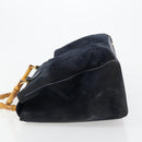 GUCCI Bamboo Tote Bag Suede Navy Gold 002 123 0322 Auth 180219-5