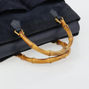GUCCI Bamboo Tote Bag Suede Navy Gold 002 123 0322 Auth 180219-7