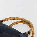 GUCCI Bamboo Tote Bag Suede Navy Gold 002 123 0322 Auth 180219-8