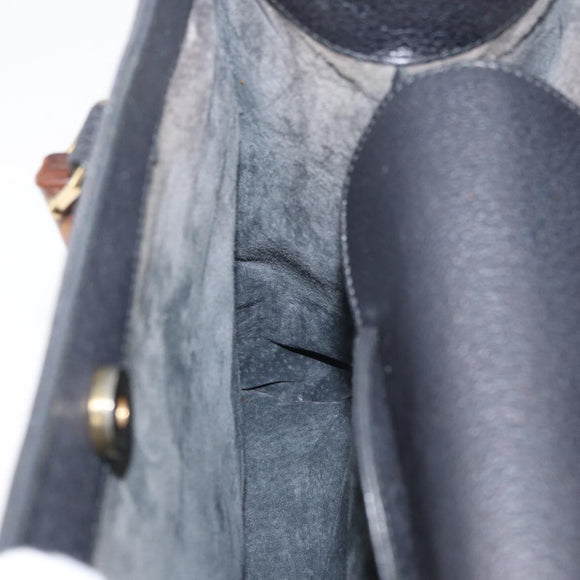 GUCCI Bamboo Tote Bag Leder Schwarz Gold 002 0260 Auth 180220