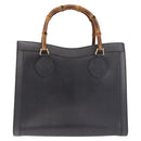 GUCCI Bamboo Tote Bag Leder Schwarz Gold 002 0260 Auth 180220-13