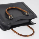 GUCCI Bamboo Tote Bag Leder Schwarz Gold 002 0260 Auth 180220-6