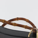 GUCCI Bamboo Tote Bag Leder Schwarz Gold 002 0260 Auth 180220-8