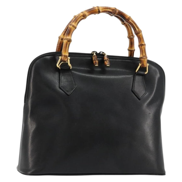 GUCCI Bambus Handtasche Leder Schwarz Gold 000 2214 0289 Authentisch 180221