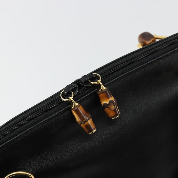 GUCCI Bambus Handtasche Leder Schwarz Gold 000 2214 0289 Authentisch 180221