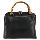 GUCCI Bambus Handtasche Leder Schwarz Gold 000 2214 0289 Authentisch 180221-13