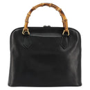 GUCCI Bambus Handtasche Leder Schwarz Gold 000 2214 0289 Authentisch 180221-2
