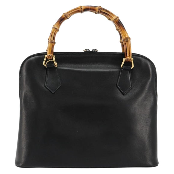 GUCCI Bambus Handtasche Leder Schwarz Gold 000 2214 0289 Authentisch 180221
