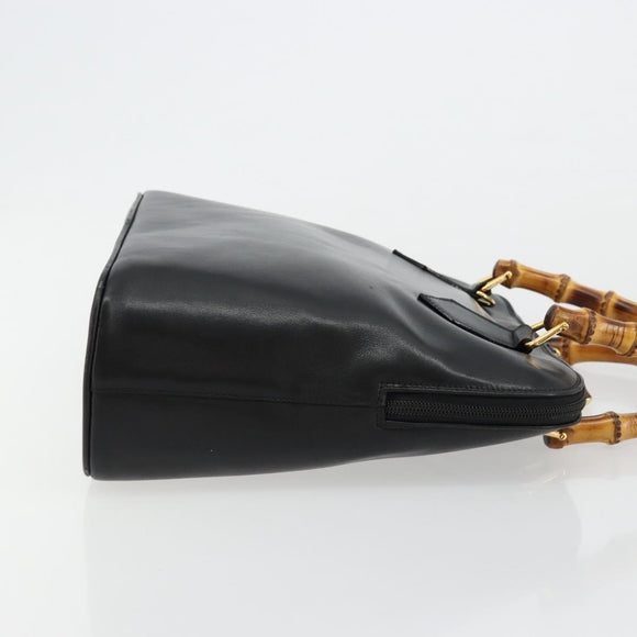 GUCCI Bambus Handtasche Leder Schwarz Gold 000 2214 0289 Authentisch 180221