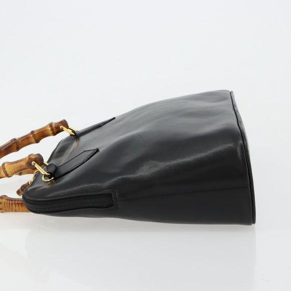 GUCCI Bambus Handtasche Leder Schwarz Gold 000 2214 0289 Authentisch 180221
