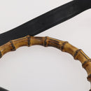GUCCI Bamboo Schoudertas Leer 2-weg Zwart Goud 001 2852 1577 0 Auth 180222-10
