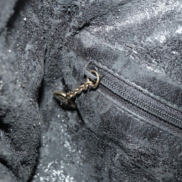 GUCCI Bamboo Schoudertas Leer 2-weg Zwart Goud 001 2852 1577 0 Auth 180222
