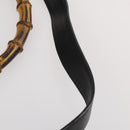 GUCCI Bamboo Schoudertas Leer 2-weg Zwart Goud 001 2852 1577 0 Auth 180222-8