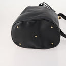 GUCCI Bamboo Purse Shoulder Bag Leather 2way Black Gold Auth 180223-5