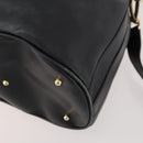 GUCCI Bamboo Purse Shoulder Bag Leather 2way Black Gold Auth 180223-9